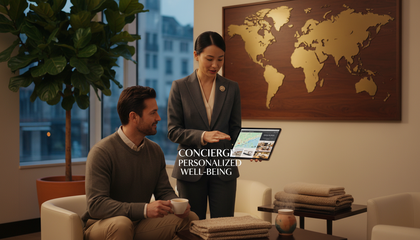 A professional concierge using technology to provide hyper-personalized service.