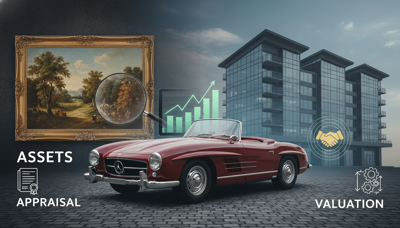 Composite image showing diverse valuable assets