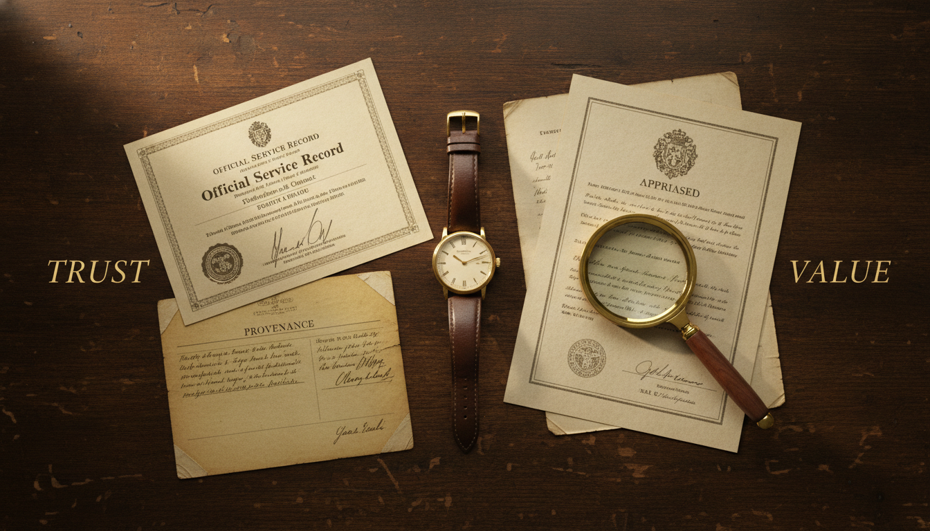Essential documents for selling a luxury watch