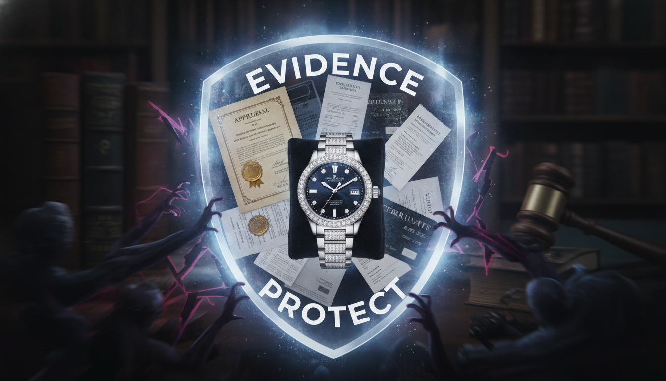 The protective power of legal and financial documents for a luxury watch
