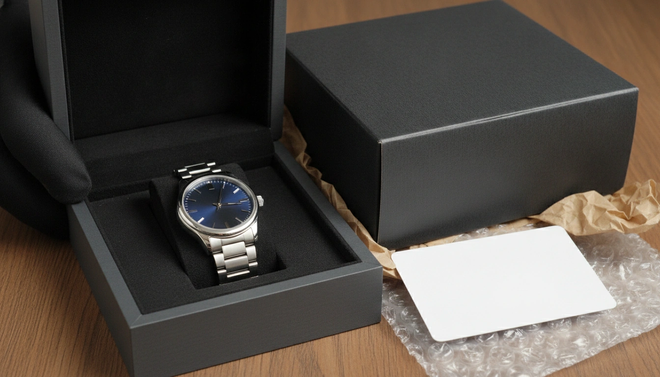 Luxury watch prepared for a discreet and documented delivery handoff